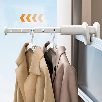 Extendable Clothes Hanger Rack 5-Hole Window Frame Organizer