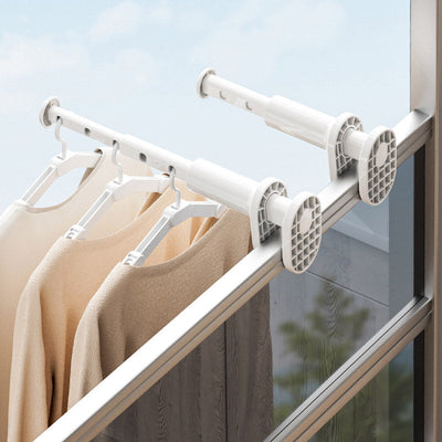 Extendable Clothes Hanger Rack 5-Hole Window Frame Organizer