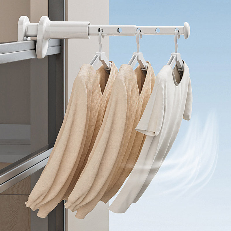 Extendable Clothes Hanger Rack 5-Hole Window Frame Organizer
