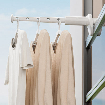 Extendable Clothes Hanger Rack 5-Hole Window Frame Organizer