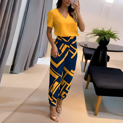 Elegant Comfortable Short Sleeve Two Piece Set For Women
