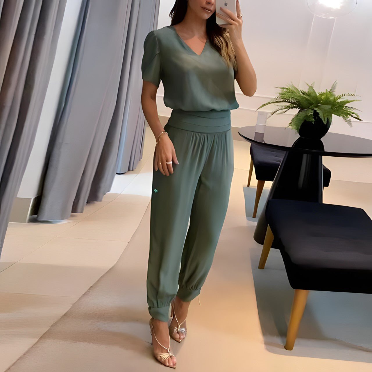 Elegant Comfortable Short Sleeve Two Piece Set For Women