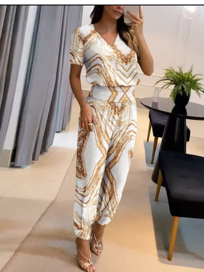 Elegant Comfortable Short Sleeve Two Piece Set For Women