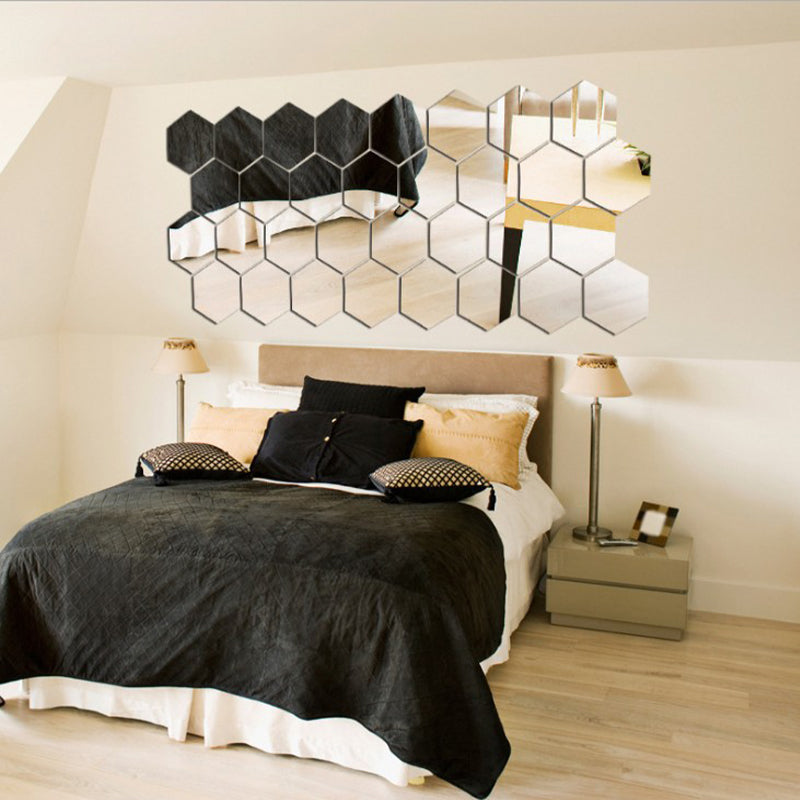 Waterproof Acrylic Hexagonal Mirror Wall Stickers For Home Decor