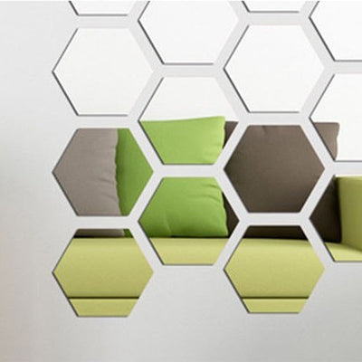 Waterproof Acrylic Hexagonal Mirror Wall Stickers For Home Decor