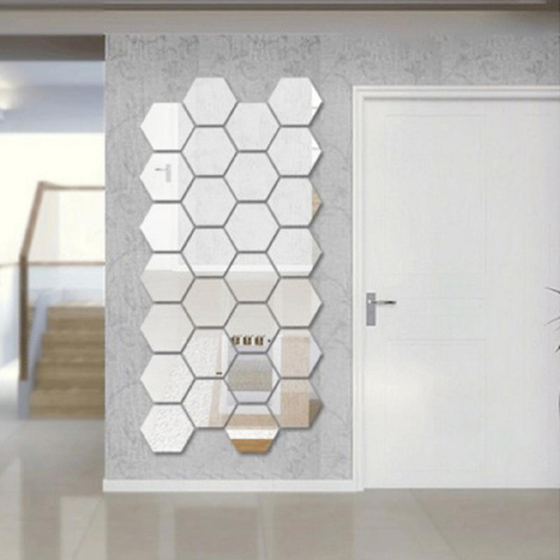 Waterproof Acrylic Hexagonal Mirror Wall Stickers For Home Decor