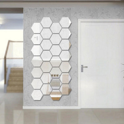Waterproof Acrylic Hexagonal Mirror Wall Stickers For Home Decor