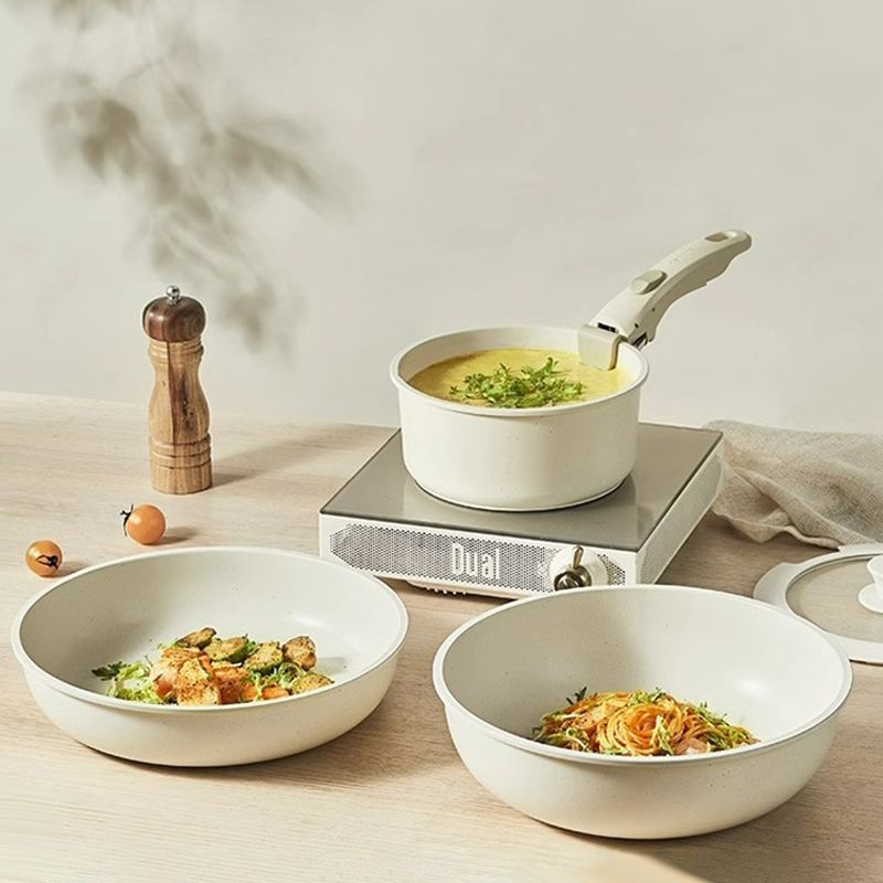 Non-stick Cookware Set With Removable Handle Oven Safe Design