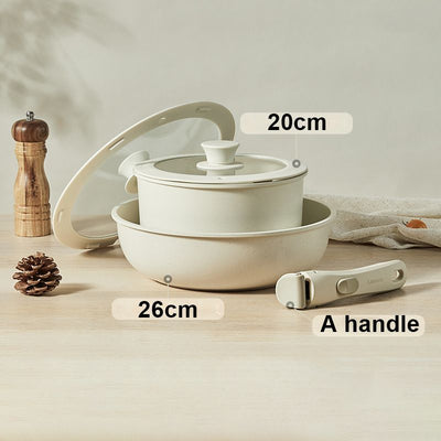 Non-stick Cookware Set With Removable Handle Oven Safe Design