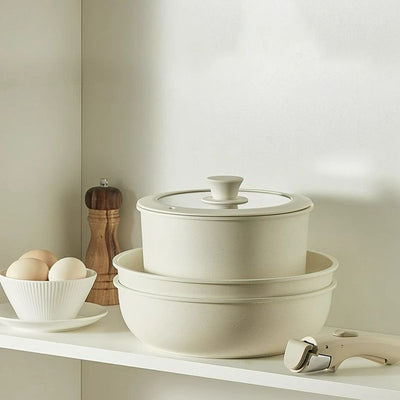 Non-stick Cookware Set With Removable Handle Oven Safe Design