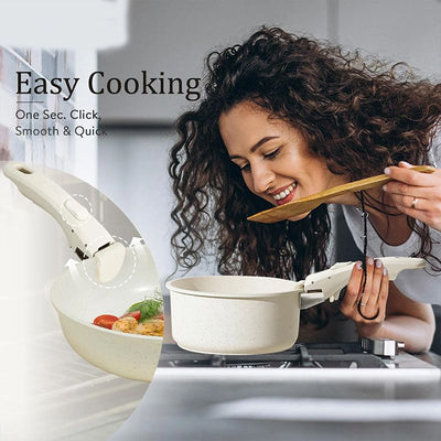 Non-stick Cookware Set With Removable Handle Oven Safe Design