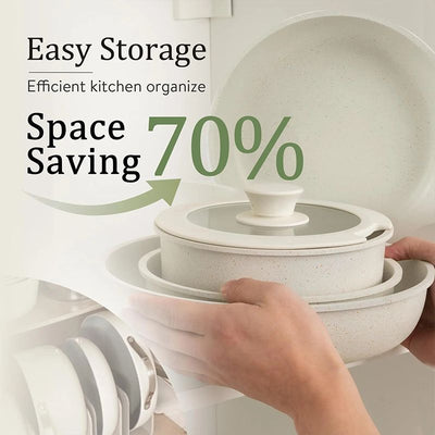 Non-stick Cookware Set With Removable Handle Oven Safe Design