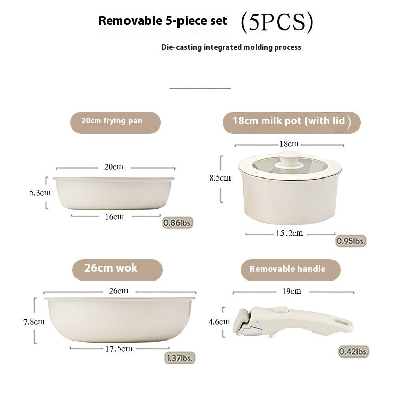 Non-stick Cookware Set With Removable Handle Oven Safe Design