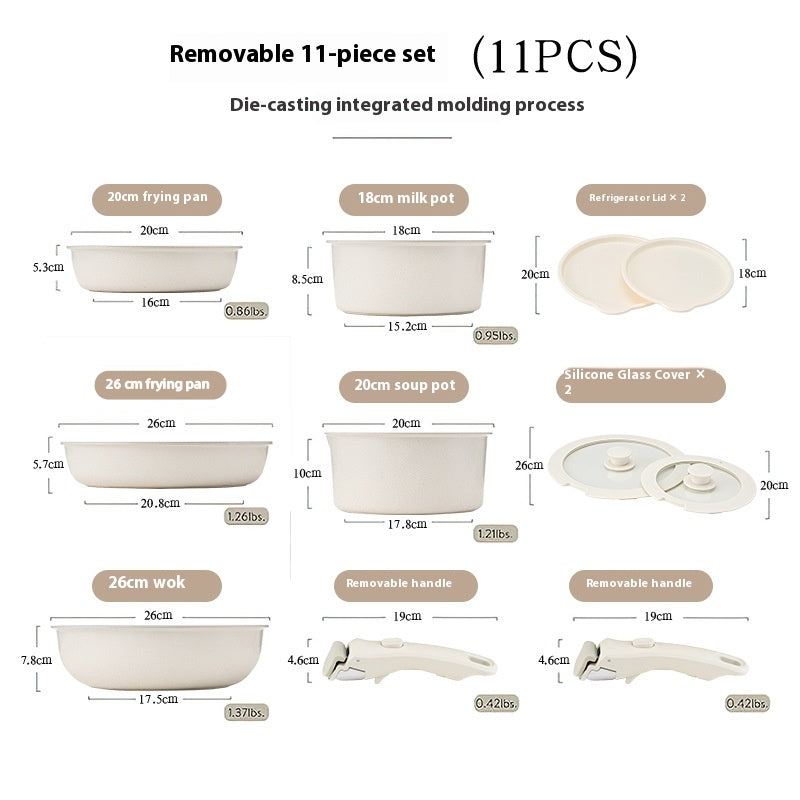 Non-stick Cookware Set With Removable Handle Oven Safe Design