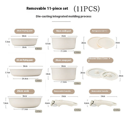 Non-stick Cookware Set With Removable Handle Oven Safe Design