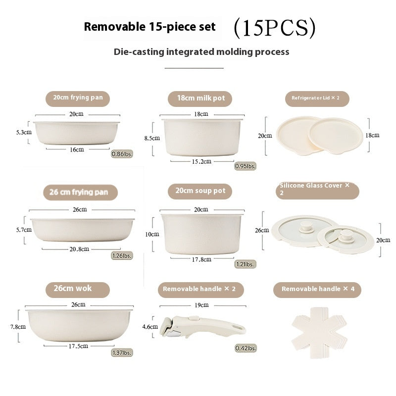 Non-stick Cookware Set With Removable Handle Oven Safe Design