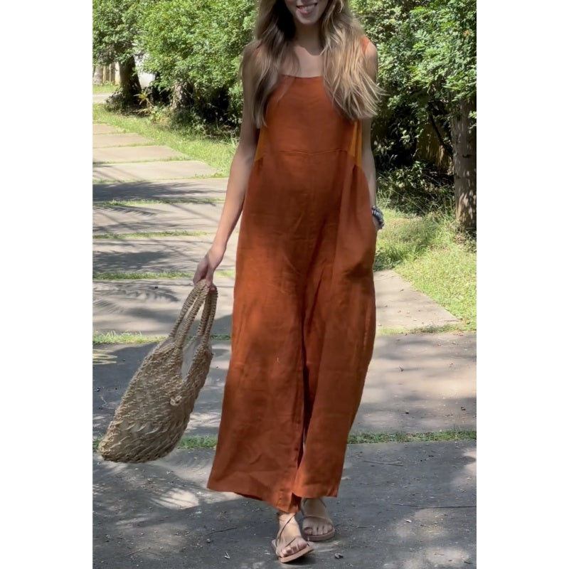 Women’s Wide Leg Jumpsuit Sleeveless Comfortable Fashion Design