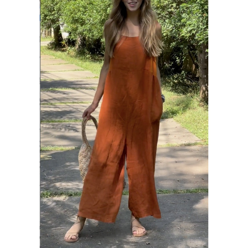 Women’s Wide Leg Jumpsuit Sleeveless Comfortable Fashion Design
