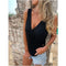 Button Cross V Neck Tank Top Elegant Fit Stylish Summer Essential