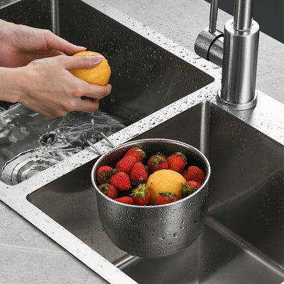 Multi-Functional Kitchen Sink Strainer Basket With Hanging Design