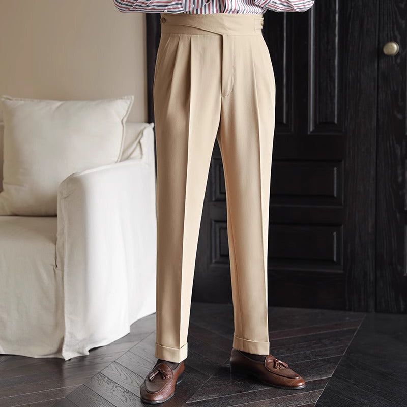 Men's High Waisted Blazer Pants Versatile Casual Stylish Trousers