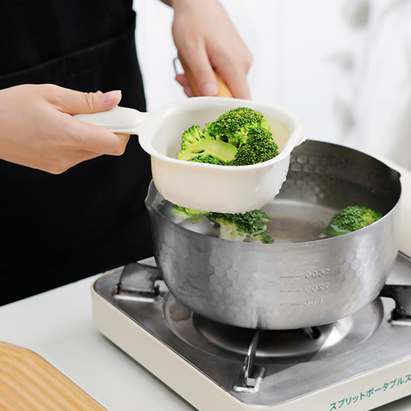 Dual-Layer Draining Basket Handheld Kitchen Strainer Organizer