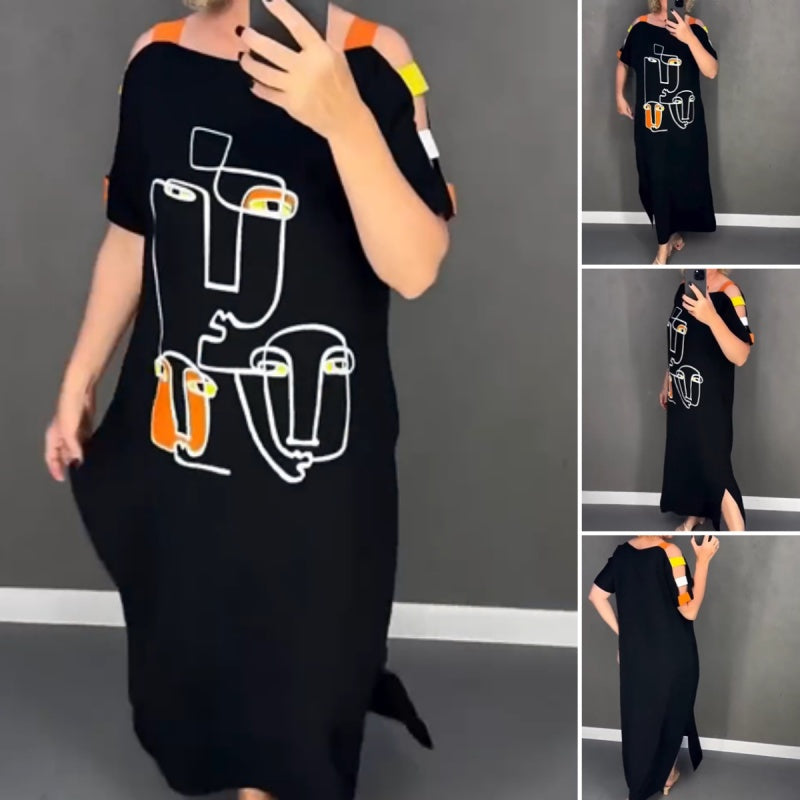 Women's Printed Short Sleeve Dress Stylish Casual Summer Wear