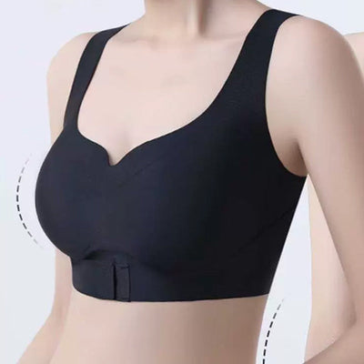 Women's Posture Bra Front Closure Seamless Back Support Bra