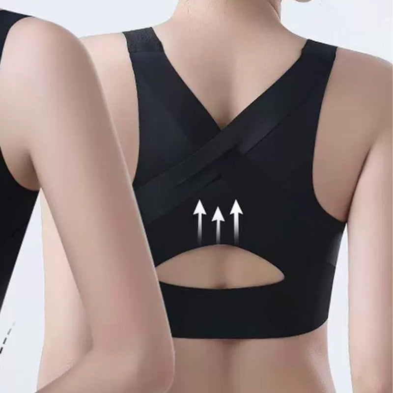 Women's Posture Bra Front Closure Seamless Back Support Bra