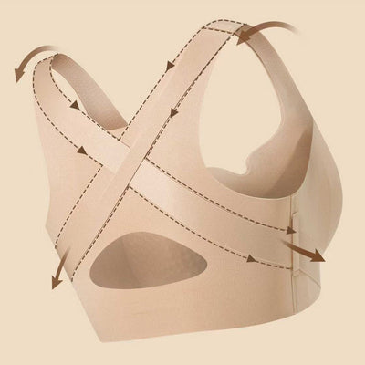Women's Posture Bra Front Closure Seamless Back Support Bra