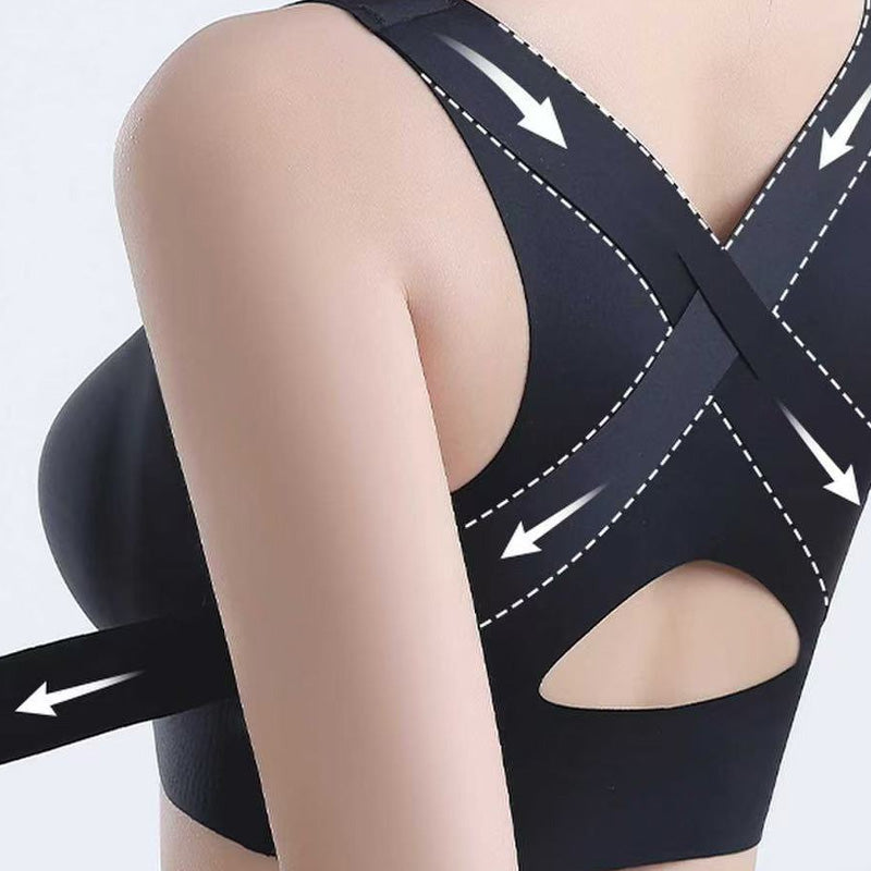 Women's Posture Bra Front Closure Seamless Back Support Bra