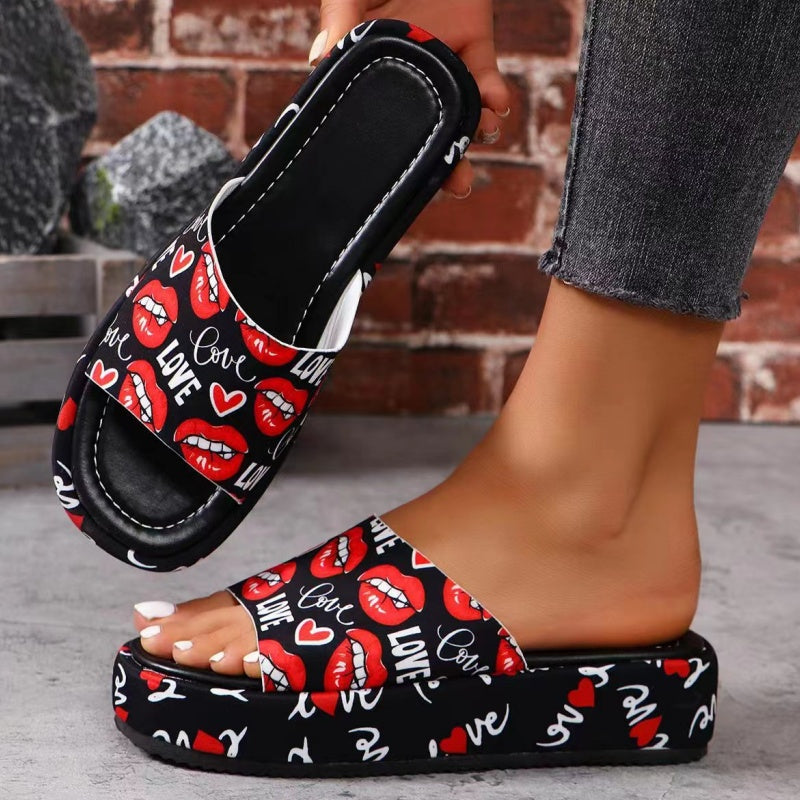 Platform Slippers Non Slip Sweat Absorbing Comfortable Soft Sole