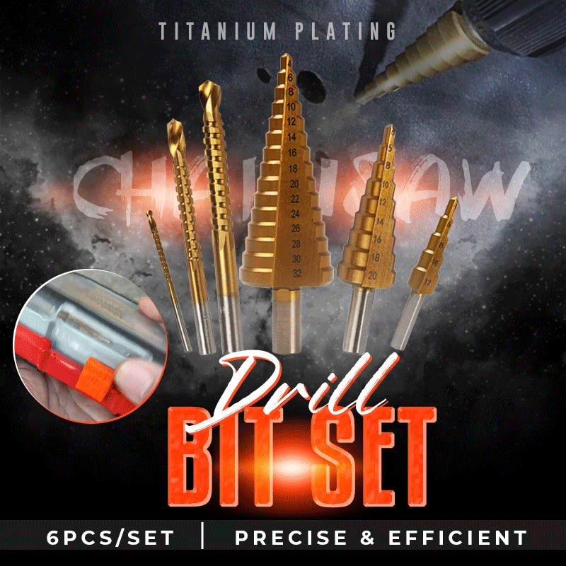 Titanium Coated Drill Bit Set 6 Pieces Durable Precision Tools