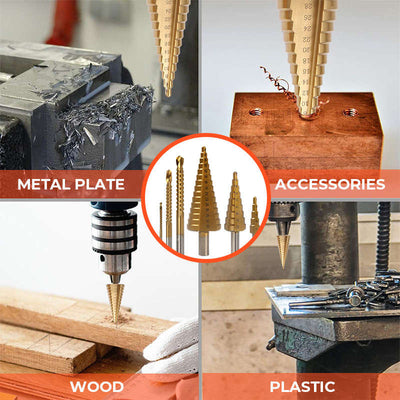 Titanium Coated Drill Bit Set 6 Pieces Durable Precision Tools