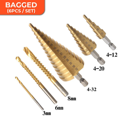 Titanium Coated Drill Bit Set 6 Pieces Durable Precision Tools