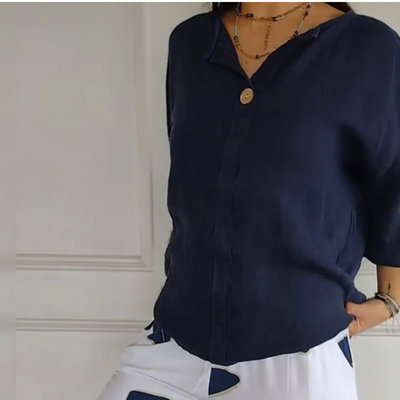Women's Crew Neck Top And Printed Trousers Set Stylish Fashion