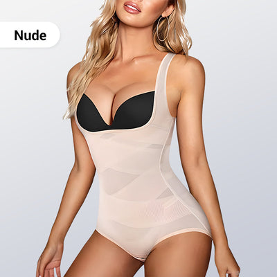 Hook And Eye Mesh Shapewear Bodysuit For Slimming And Comfort