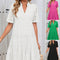 Women's V Neck A Line Dress Printed Cutout Stylish Summer Wear