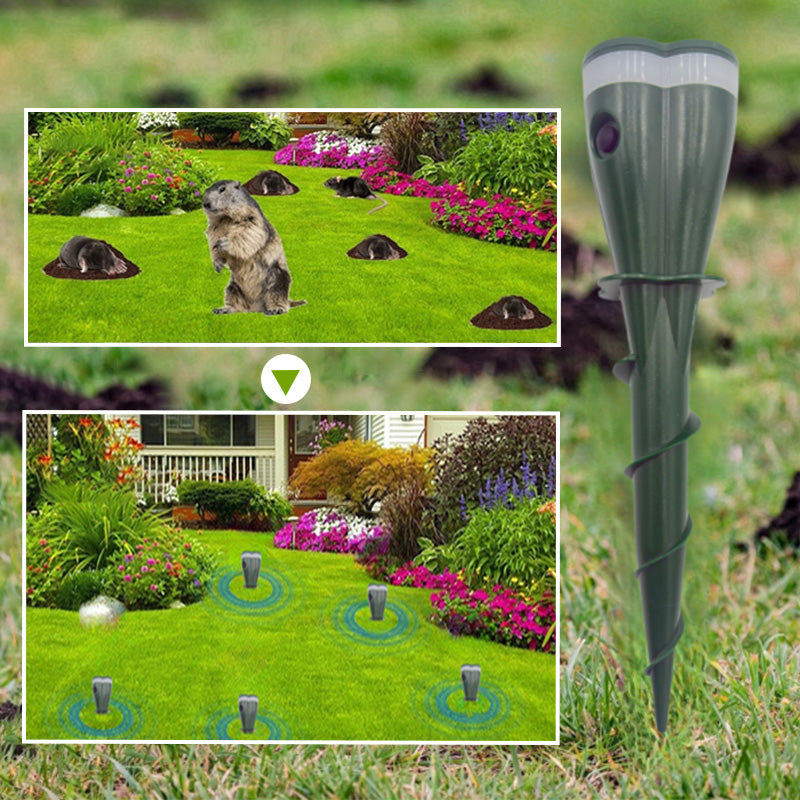 Solar Powered Mole Repellent Waterproof Outdoor Garden Pest Control