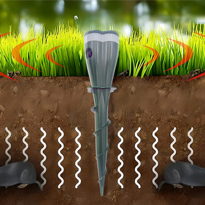 Solar Powered Mole Repellent Waterproof Outdoor Garden Pest Control