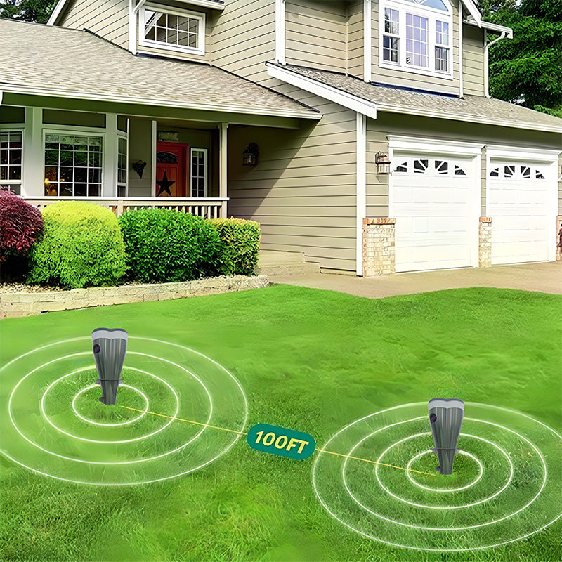 Solar Powered Mole Repellent Waterproof Outdoor Garden Pest Control
