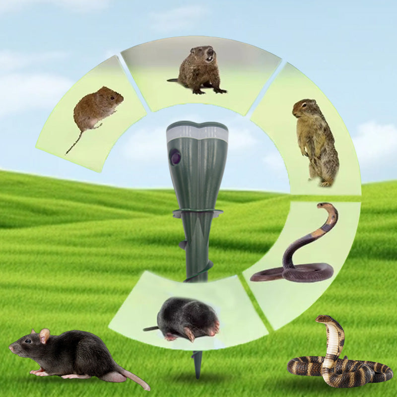 Solar Powered Mole Repellent Waterproof Outdoor Garden Pest Control
