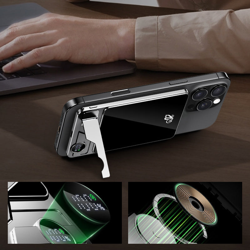 Dual Mode Magnetic Power Bank With Built-in Stand And Fast Charging