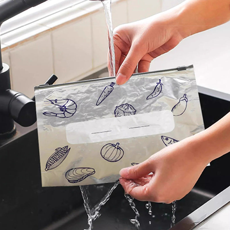 Reusable Aluminum Foil Storage Bags Sealable Food Storage Pouches