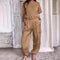 Casual 2 Piece Set Solid Color Short Sleeve Top And Pants