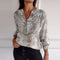 Women's Sequin Blouse Elegant Printed Long Sleeve Top