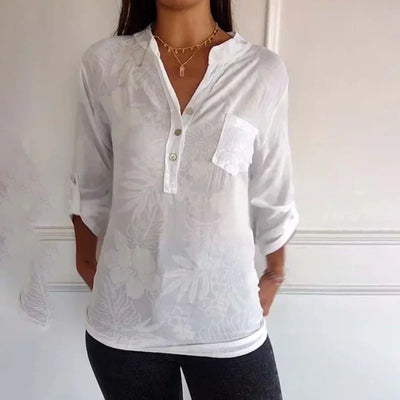 Women's Sequin Blouse Elegant Printed Long Sleeve Top
