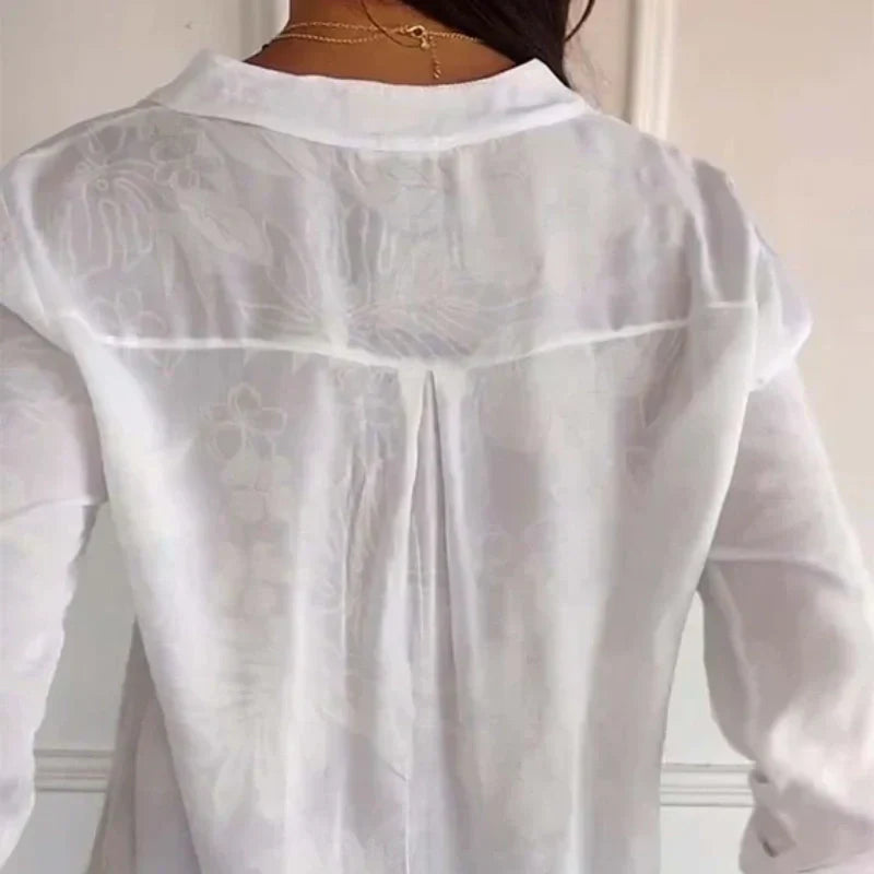 Women's Sequin Blouse Elegant Printed Long Sleeve Top