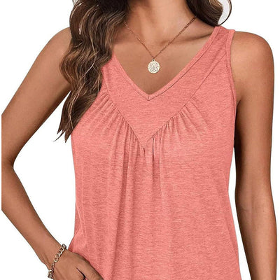 Women's V-Neck Tank Top Sleeveless Summer Casual Shirt