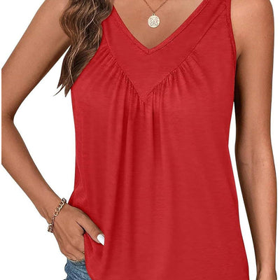 Women's V-Neck Tank Top Sleeveless Summer Casual Shirt